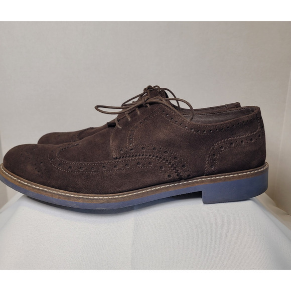 Otisopse Men's Italian Made Oxfords Leather Suede Shoes Brown US 12 - EU 45 - Picture 3 of 16